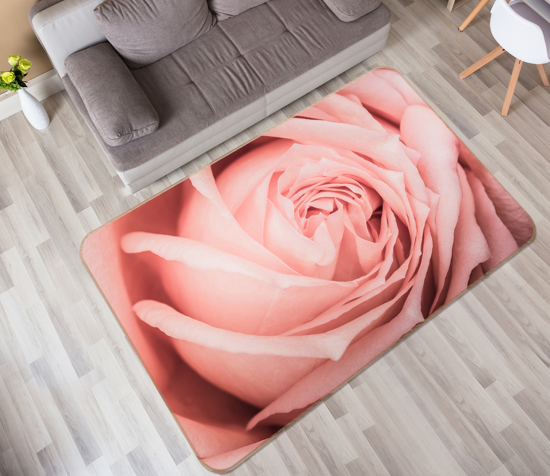 3D Pink Flower 30130 Non Slip Rug Mat