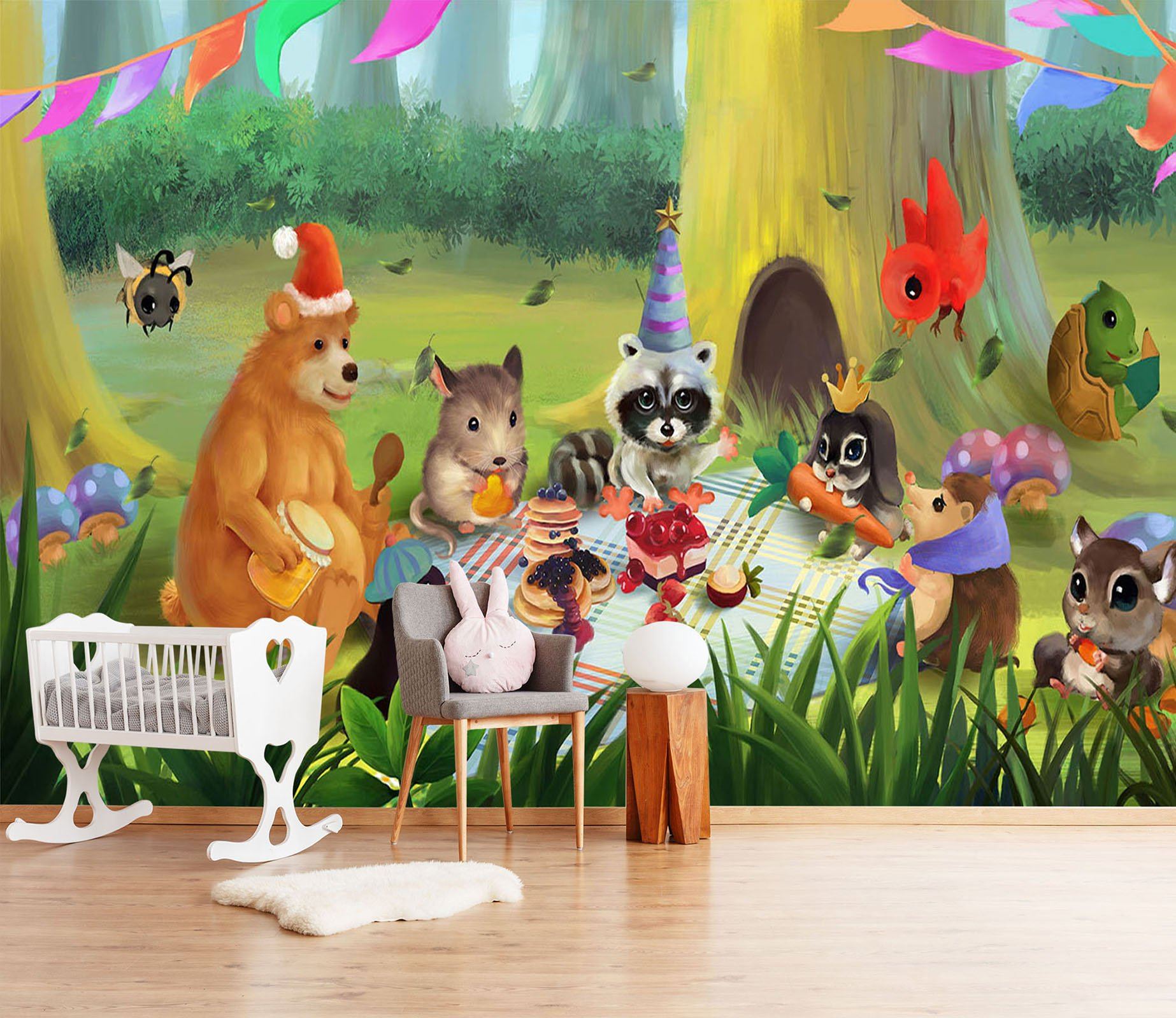 3D Animal Picnic 463 Wallpaper AJ Wallpaper 2 