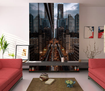 3D Buildings Night 426 Vehicle Wall Murals