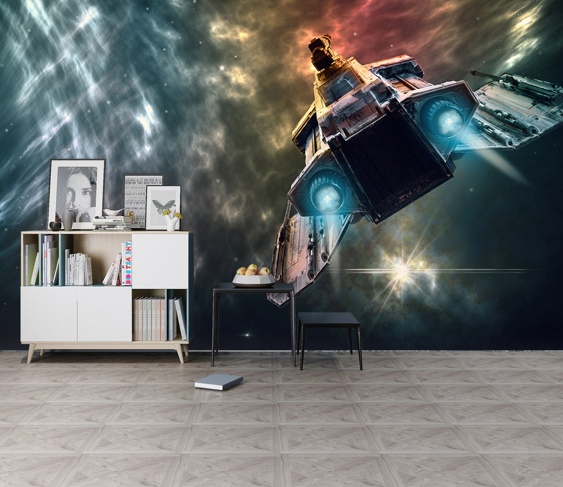 3D Spaceship Light 212 Vehicle Wall Murals