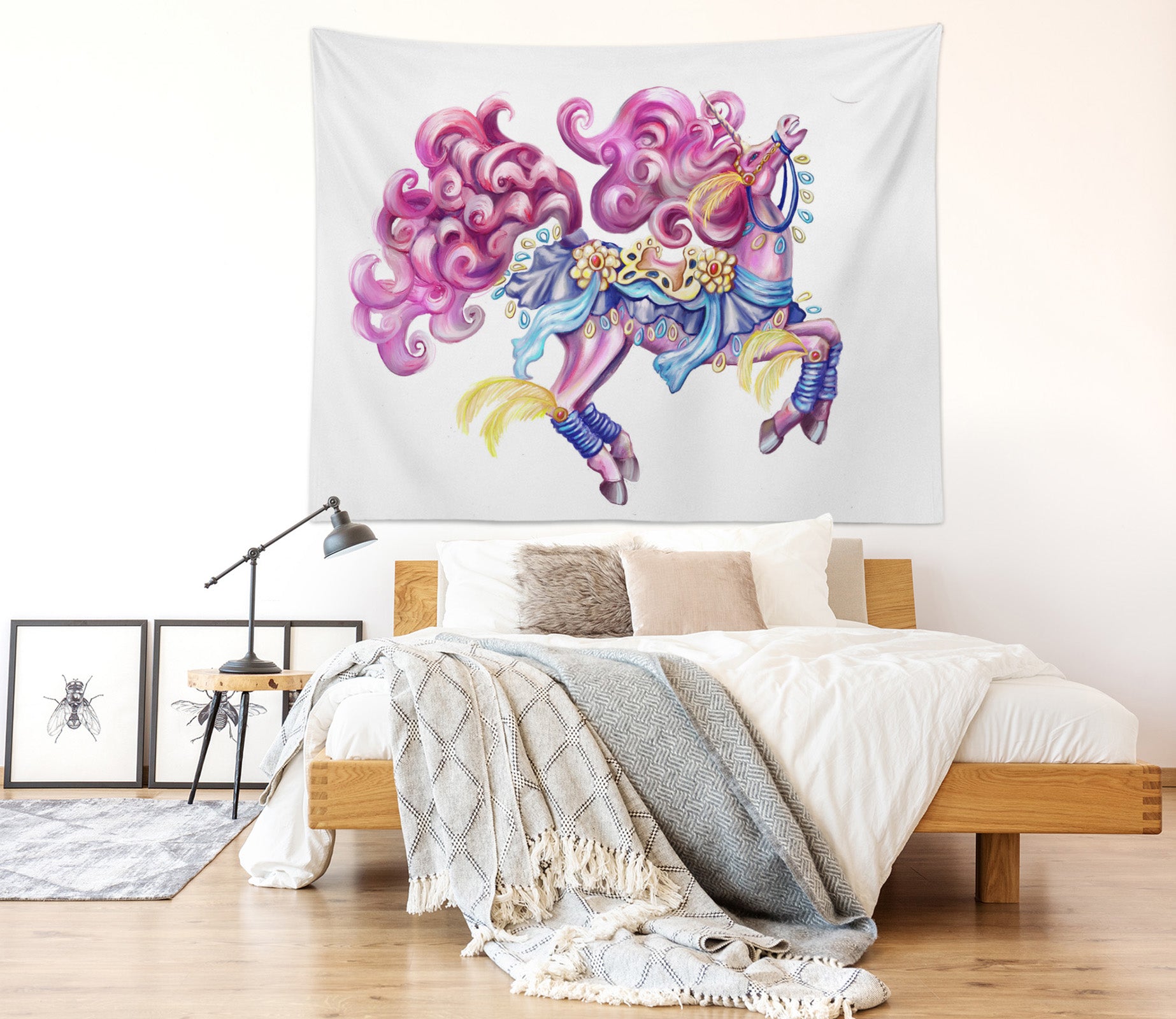 3D Pink Unicorn 956 Rose Catherine Khan Tapestry Hanging Cloth Hang