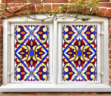 3D Cross Pattern 097 Window Film Print Sticker Cling Stained Glass UV Block