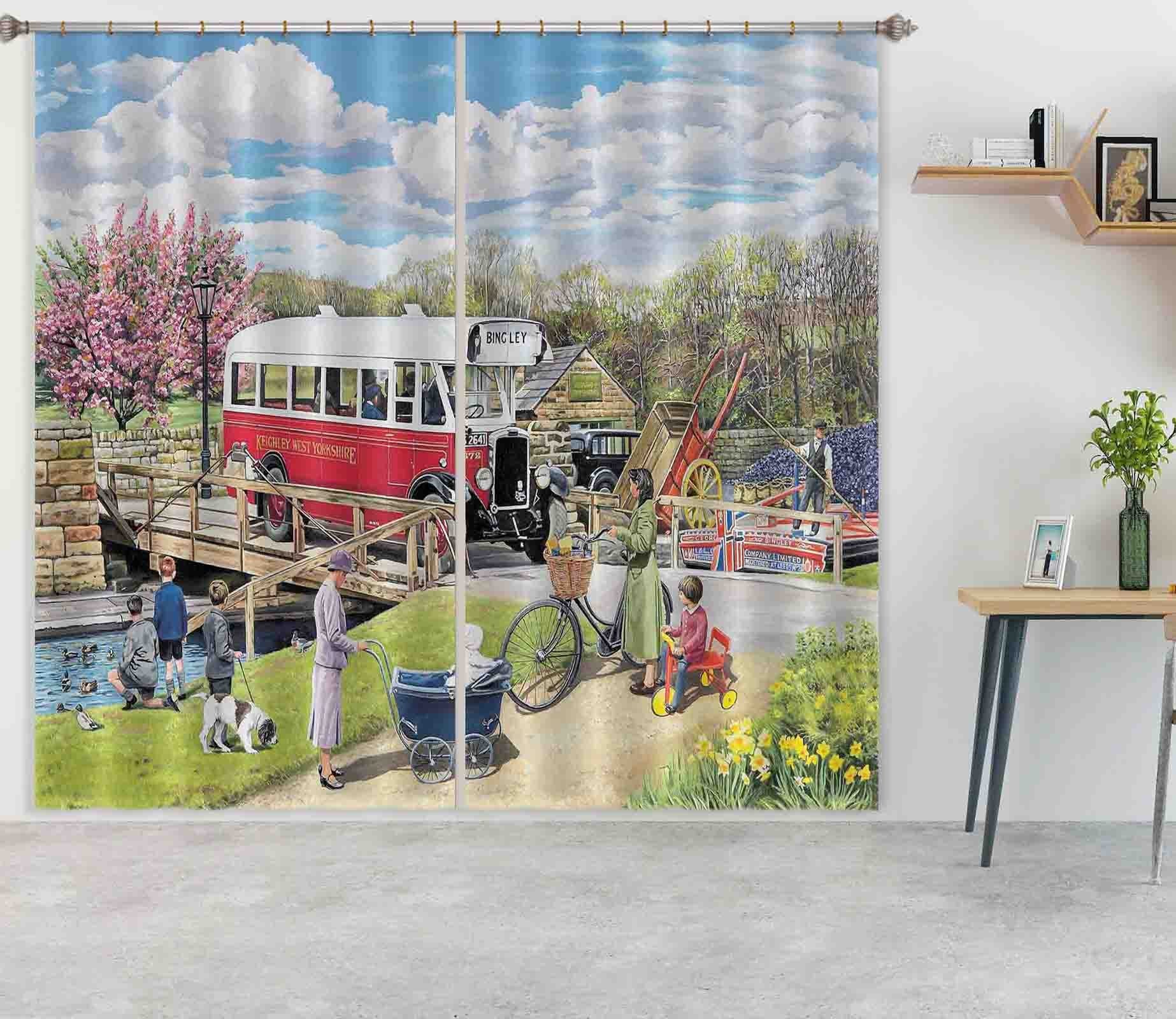 3D The Old Swing Bridge 103 Trevor Mitchell Curtain Curtains Drapes Curtains AJ Creativity Home 