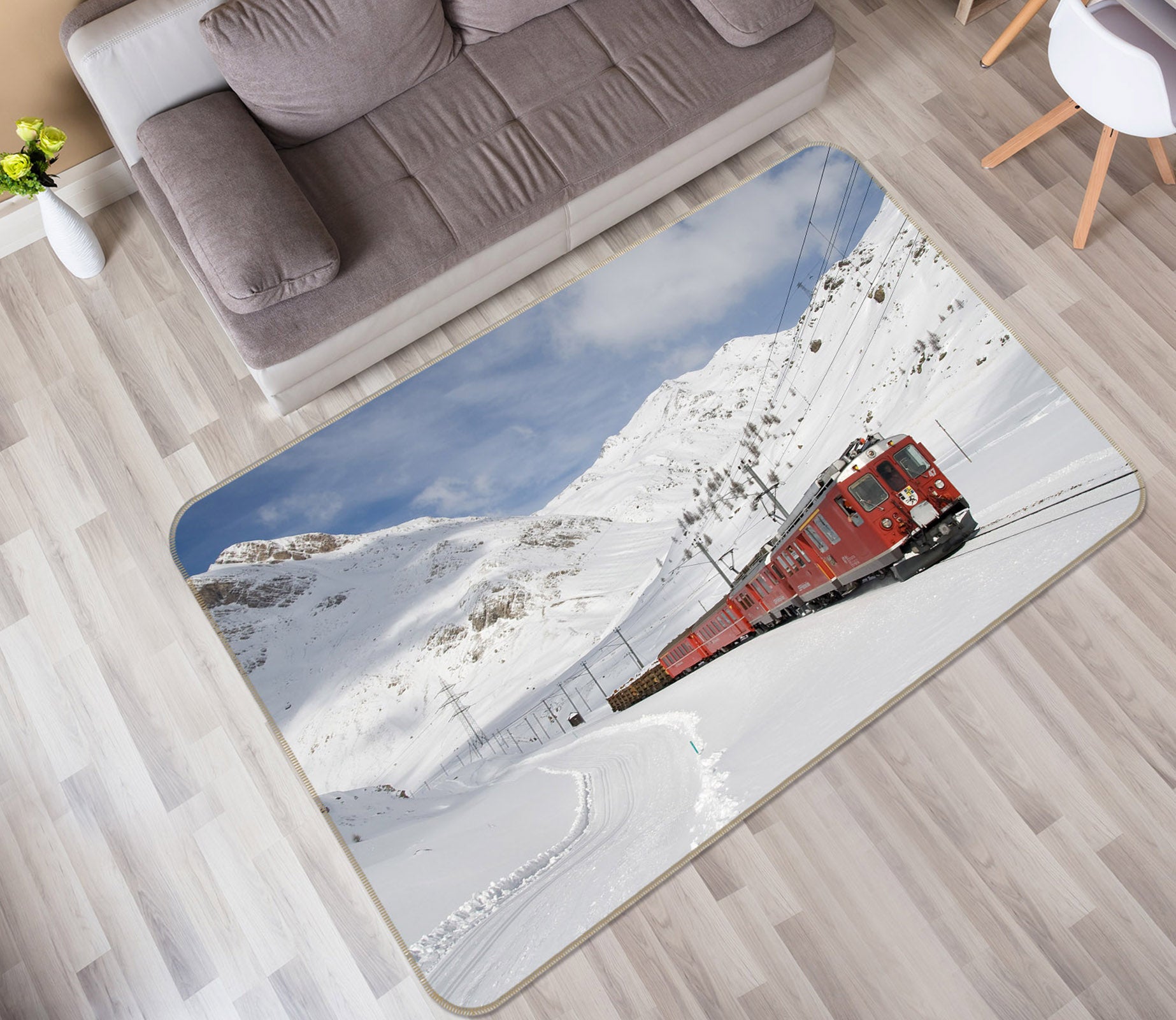 3D Snow Train 38244 Vehicle Non Slip Rug Mat