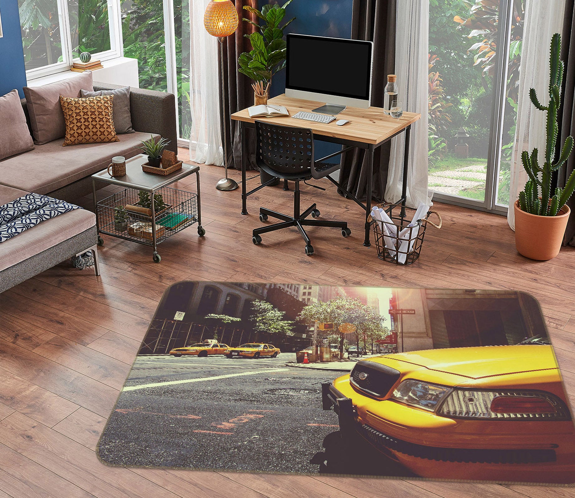 3D Taxi Front 42112 Vehicle Non Slip Rug Mat
