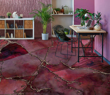 3D Red Pattern Crack 102142 Andrea Haase Floor Mural