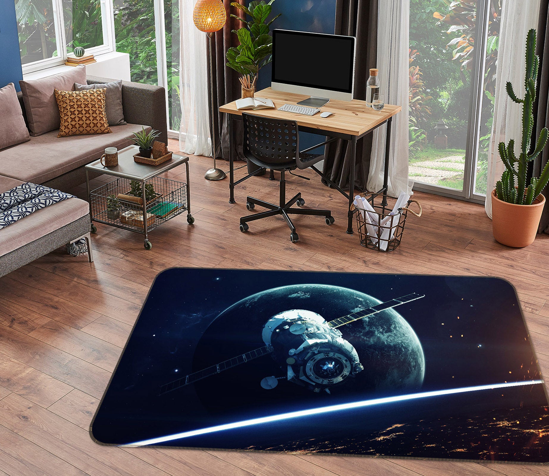 3D Planet Satellite 30136 Non Slip Rug Mat
