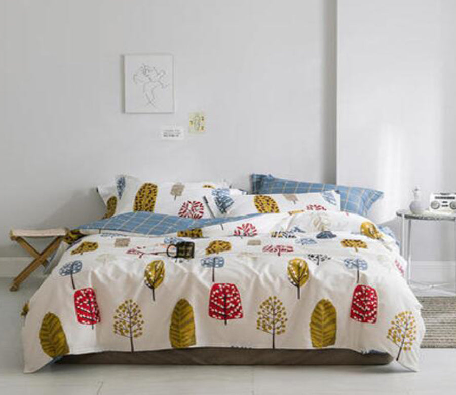 3D Red And Yellow Tree 13175 Bed Pillowcases Quilt