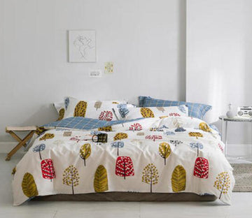 3D Red And Yellow Tree 13175 Bed Pillowcases Quilt
