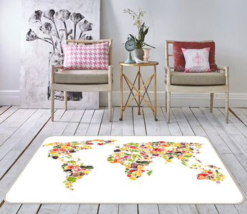 3D Abstract Art 281 World Map Non Slip Rug Mat Mat AJ Creativity Home 