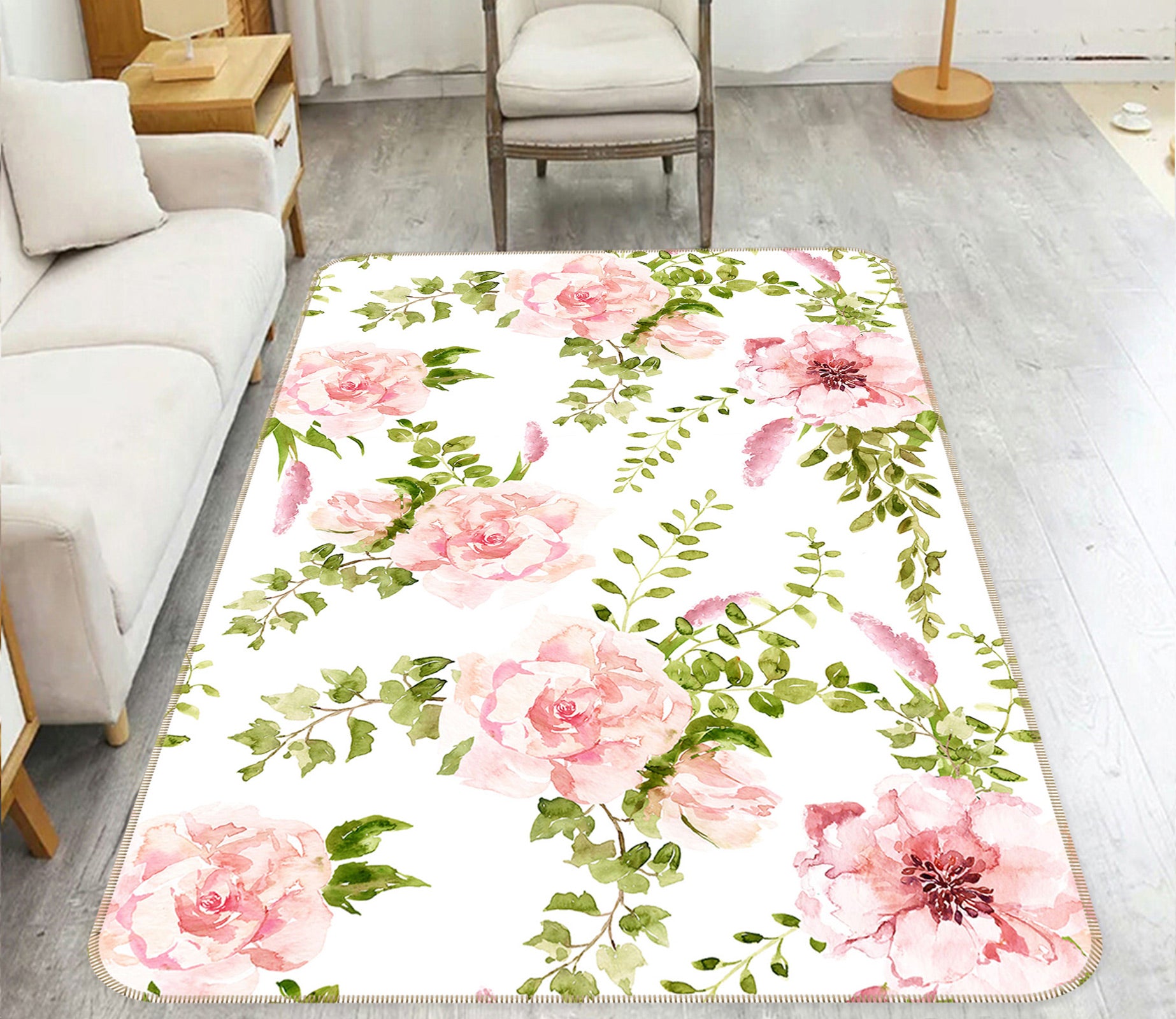 3D Peony Flower 160 Uta Naumann Rug Non Slip Rug Mat