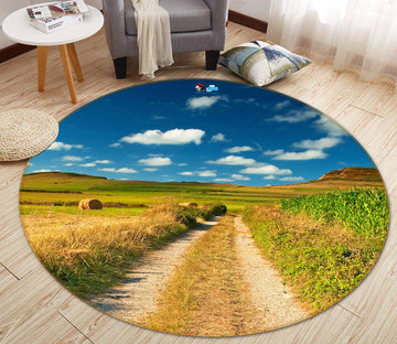 3D Field Lane 72075 Round Non Slip Rug Mat