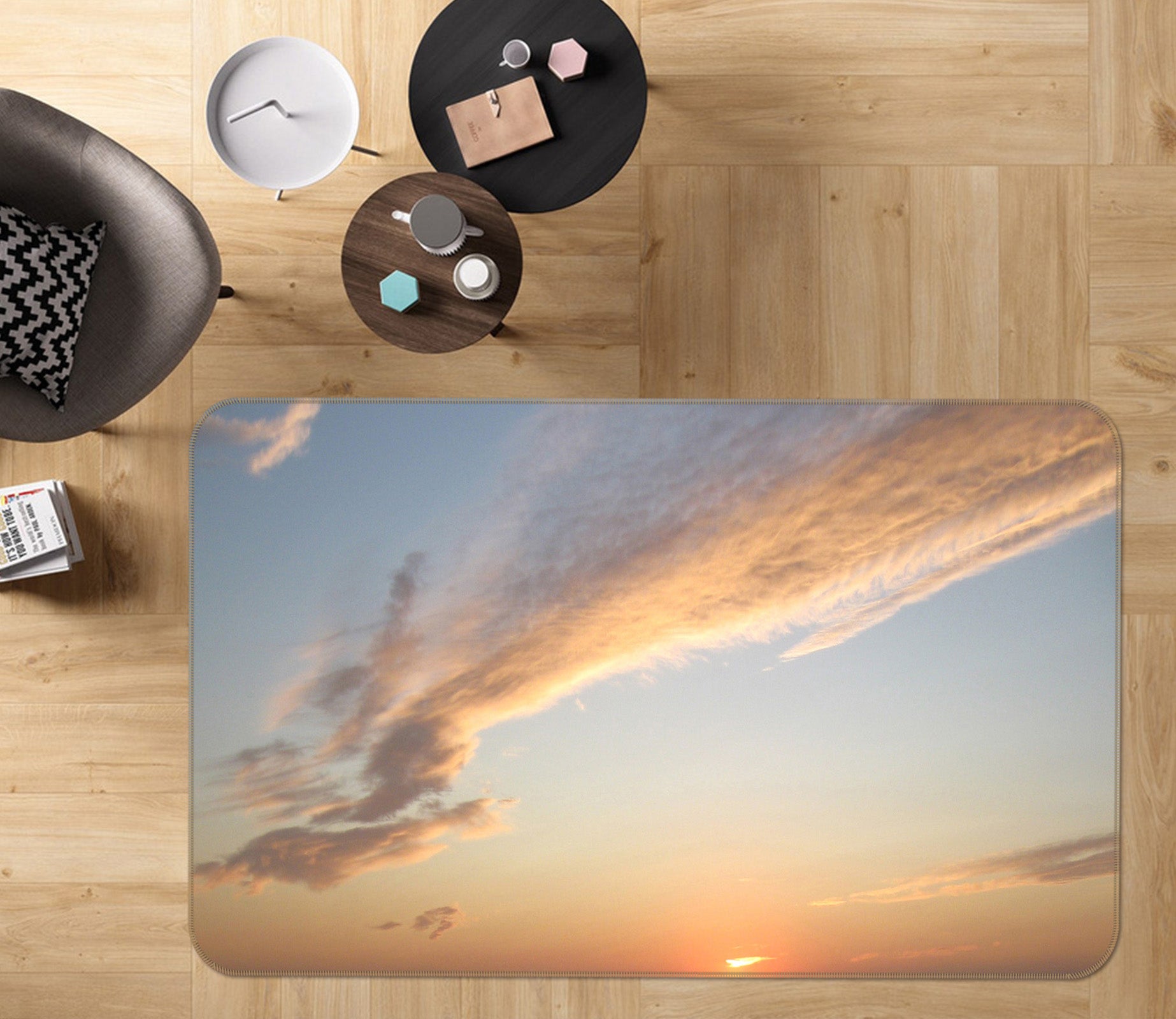 3D Sky Clouds 31185 Non Slip Rug Mat