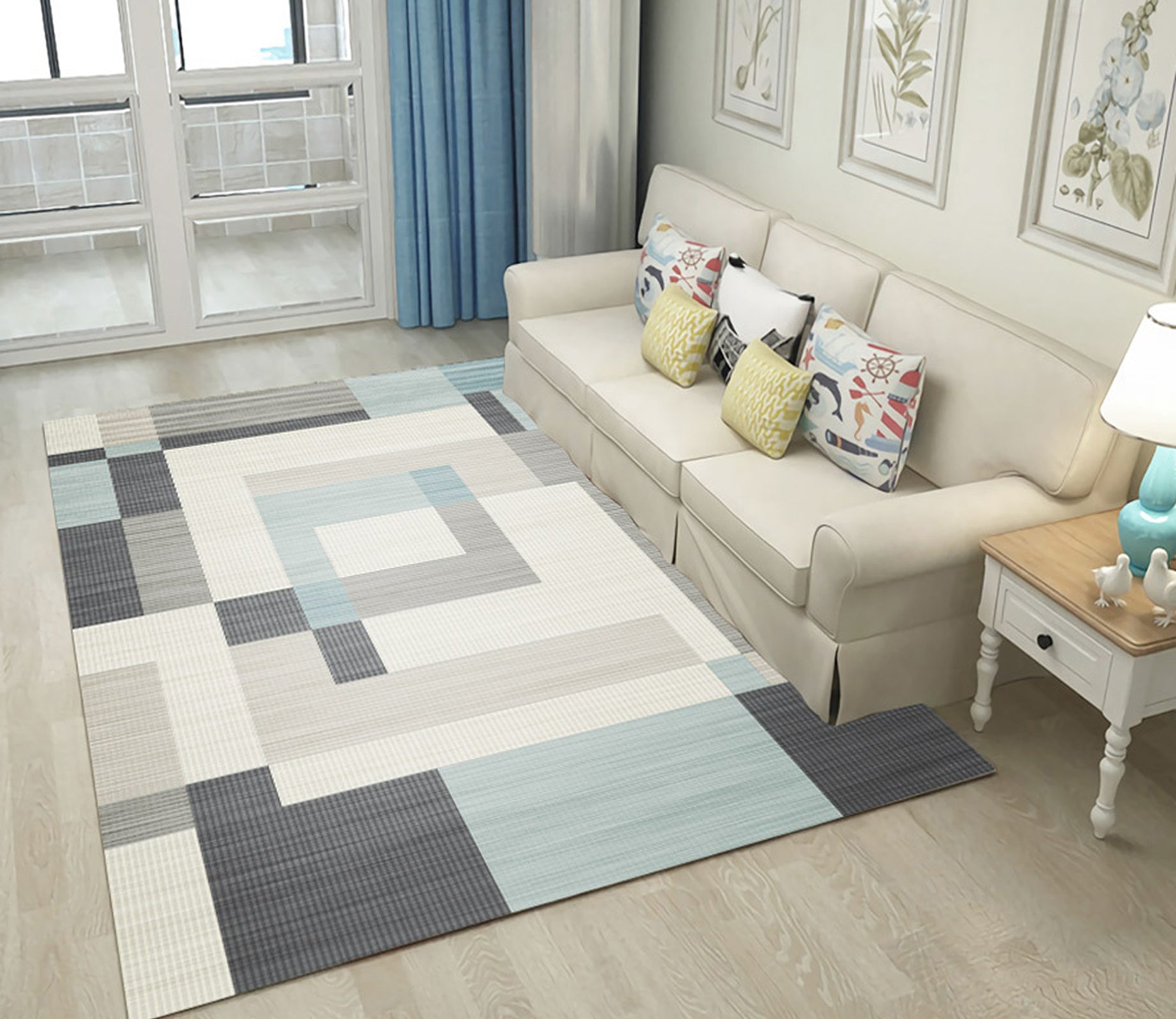3D Modern Geometric Pattern WG403 Non Slip Rug Mat Mat AJ Creativity Home 