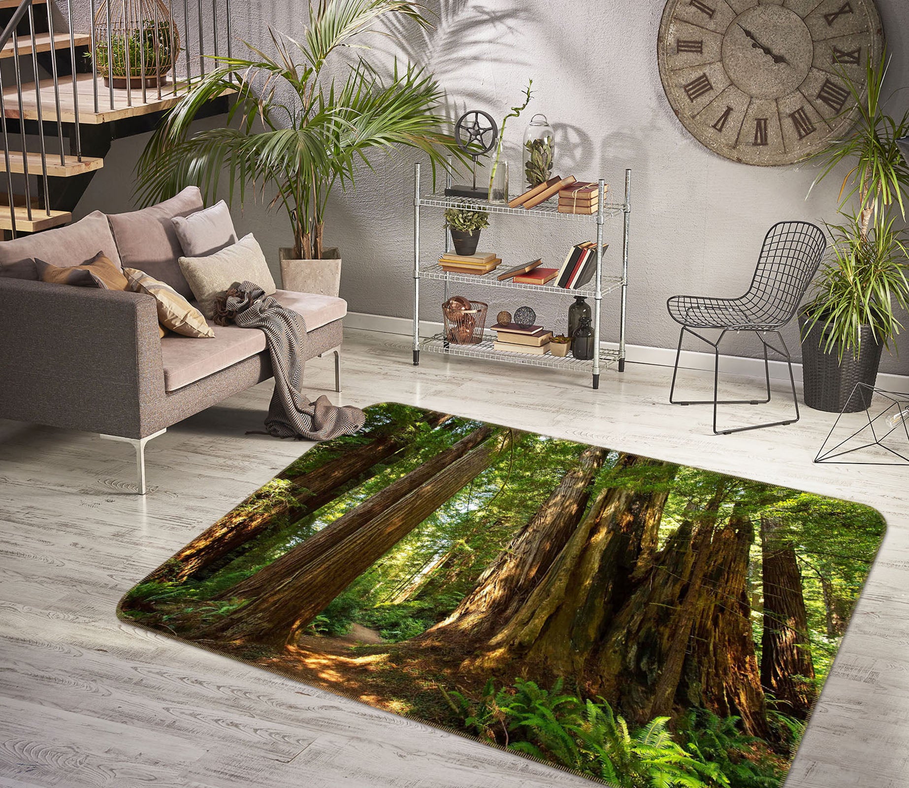 3D Tree Forest 84075 Kathy Barefield Rug Non Slip Rug Mat
