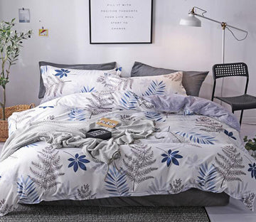 3D Blue Flower Pattern 12134 Bed Pillowcases Quilt