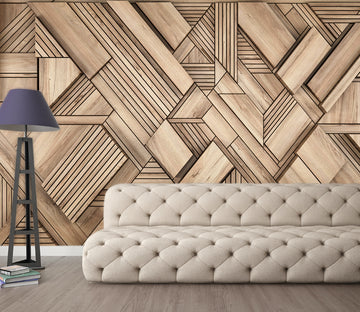 3D Brown Wood WG157 Wall Murals