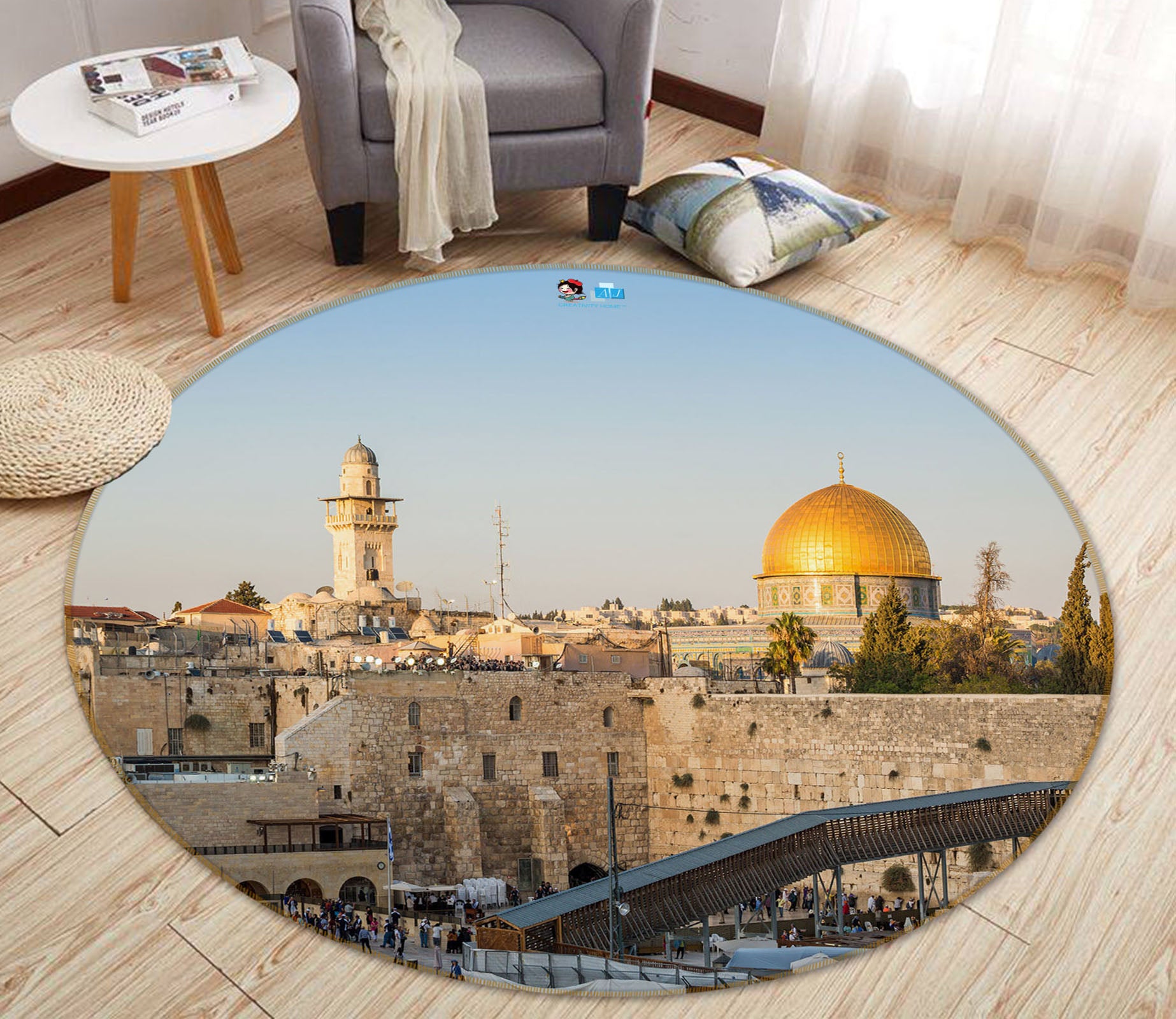 3D Castle 74003 Round Non Slip Rug Mat