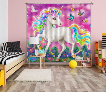 3D Unicorn Butterfly 9072 Kayomi Harai Curtain Curtains Drapes