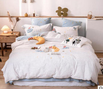 3D Light Blue 40334 Bed Pillowcases Quilt