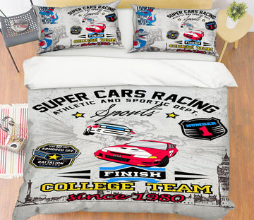 3D Car 13143 Bed Pillowcases Quilt
