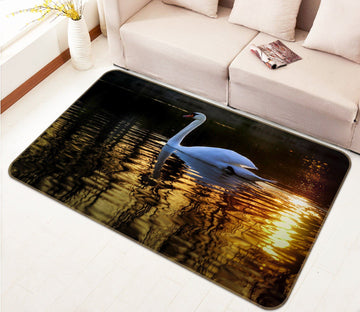 3D Swan Swimming 636 Animal Non Slip Rug Mat Mat AJ Creativity Home 