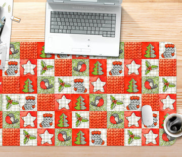 3D Star Socks Square Pattern 51192 Christmas Desk Mat Xmas