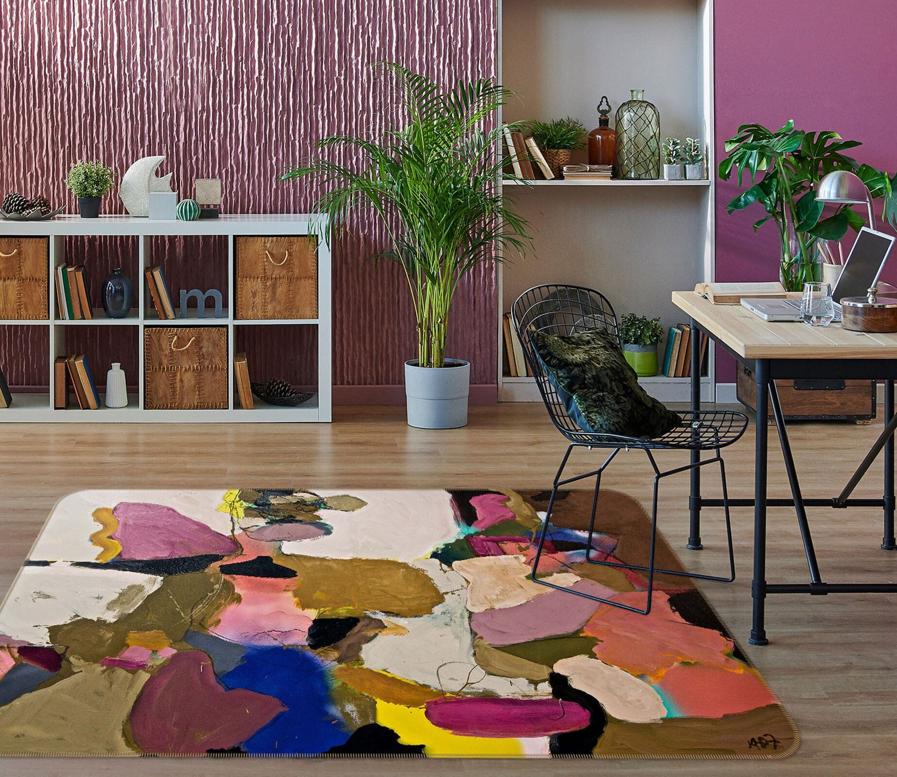 3D Abstract Flowers 1123 Allan P. Friedlander Rug Non Slip Rug Mat Mat AJ Creativity Home 