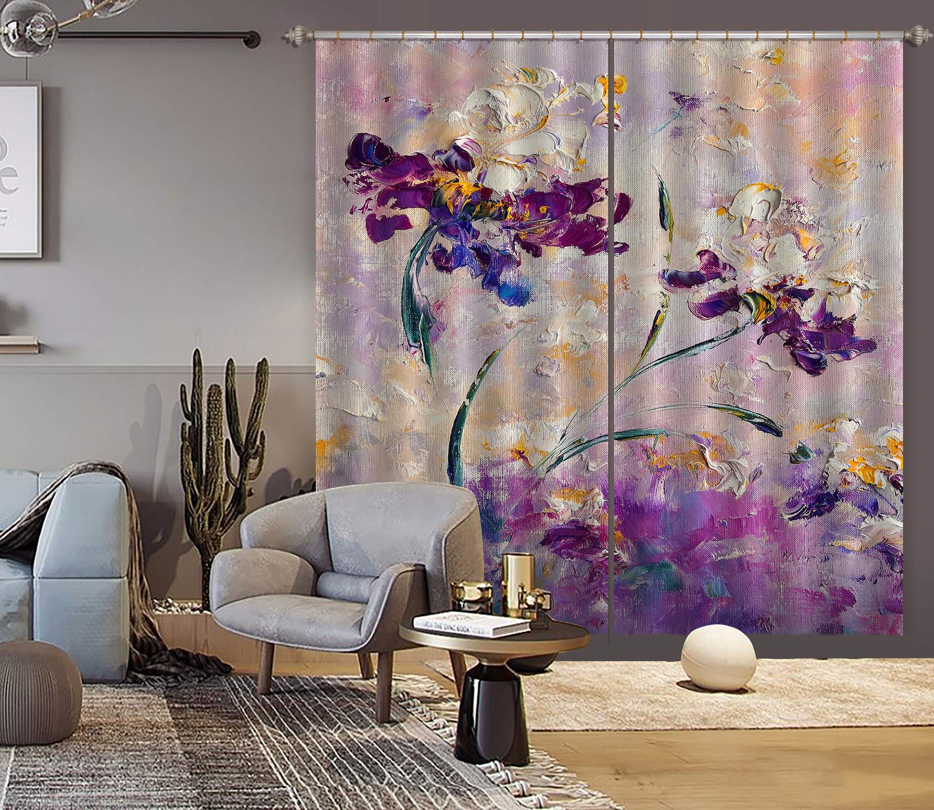 3D Flower Paint 407 Skromova Marina Curtain Curtains Drapes