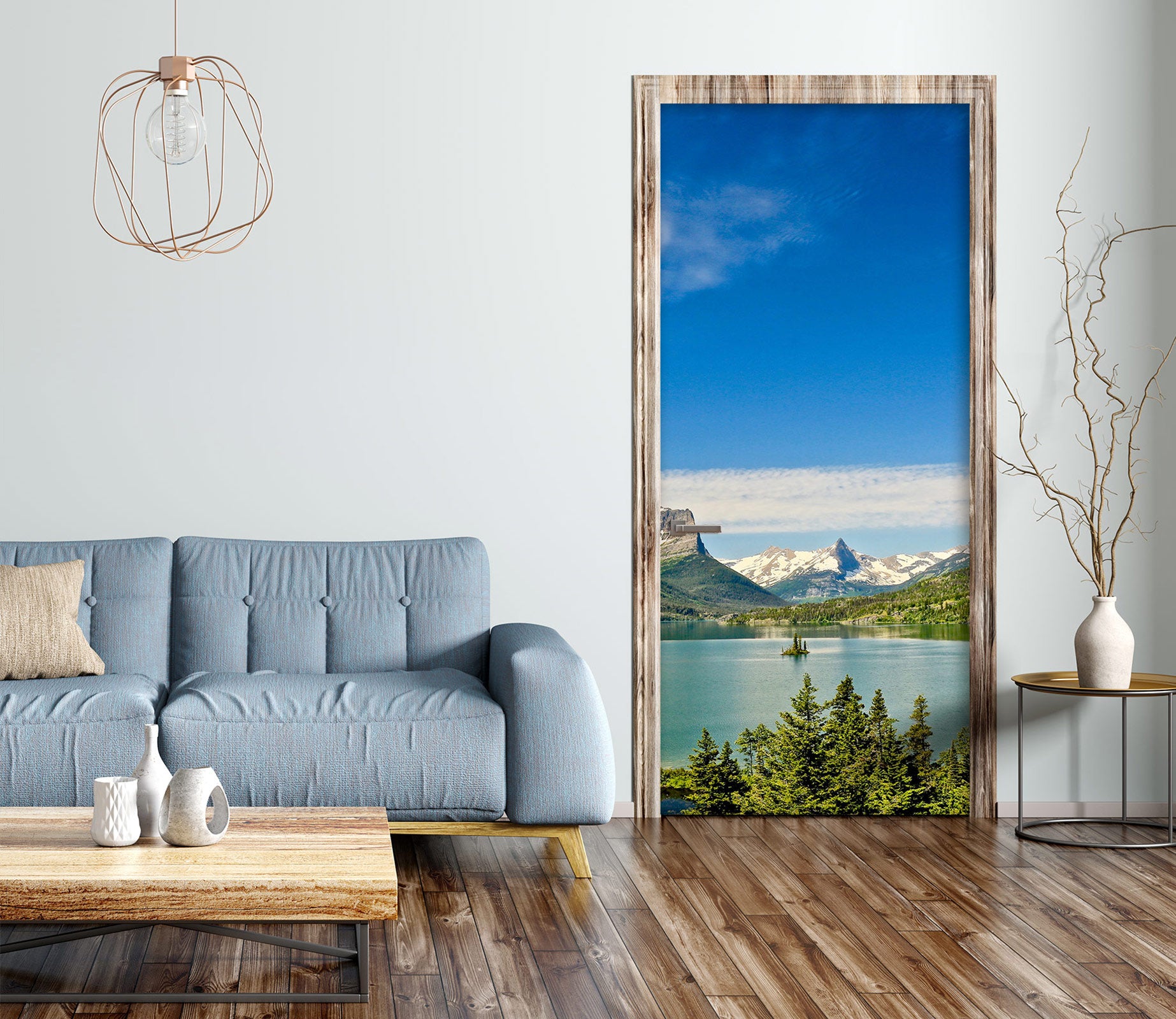 3D Lake Trees 110190 Kathy Barefield Door Mural