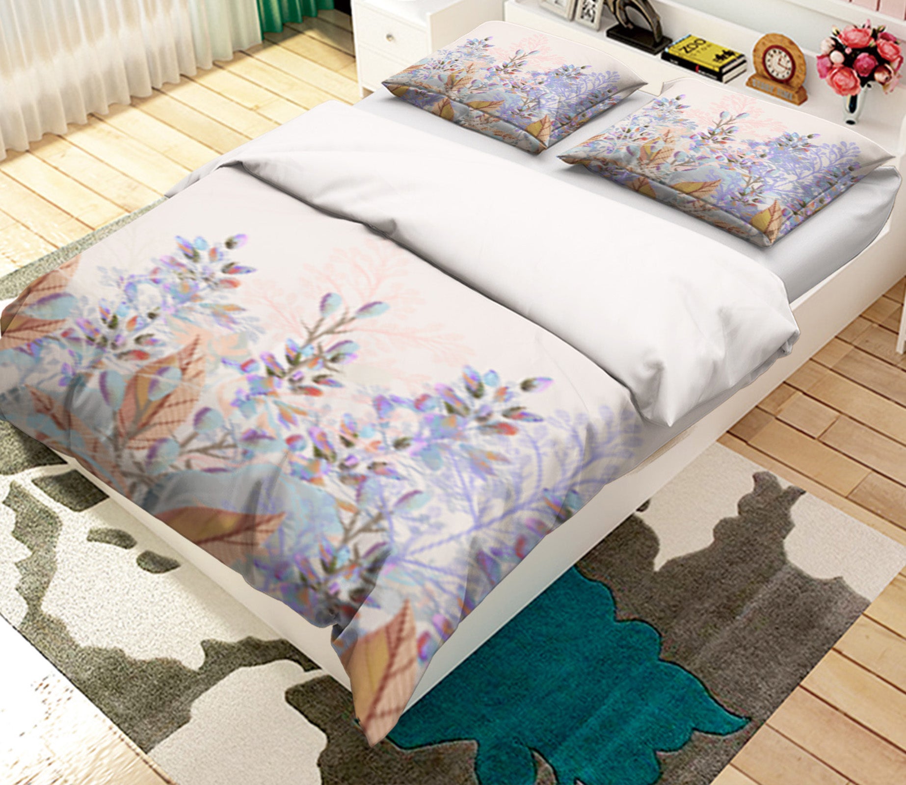 3D Flower Leaves 14207 Bed Pillowcases Quilt