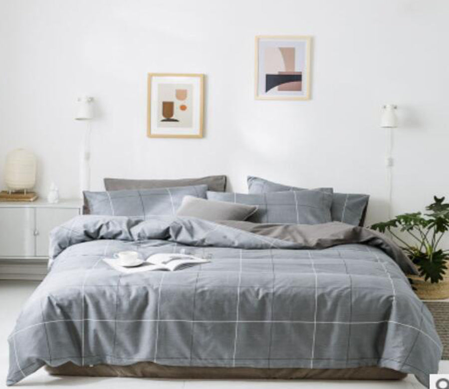 3D Light Grey 14169 Bed Pillowcases Quilt