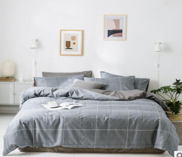 3D Light Grey 14169 Bed Pillowcases Quilt