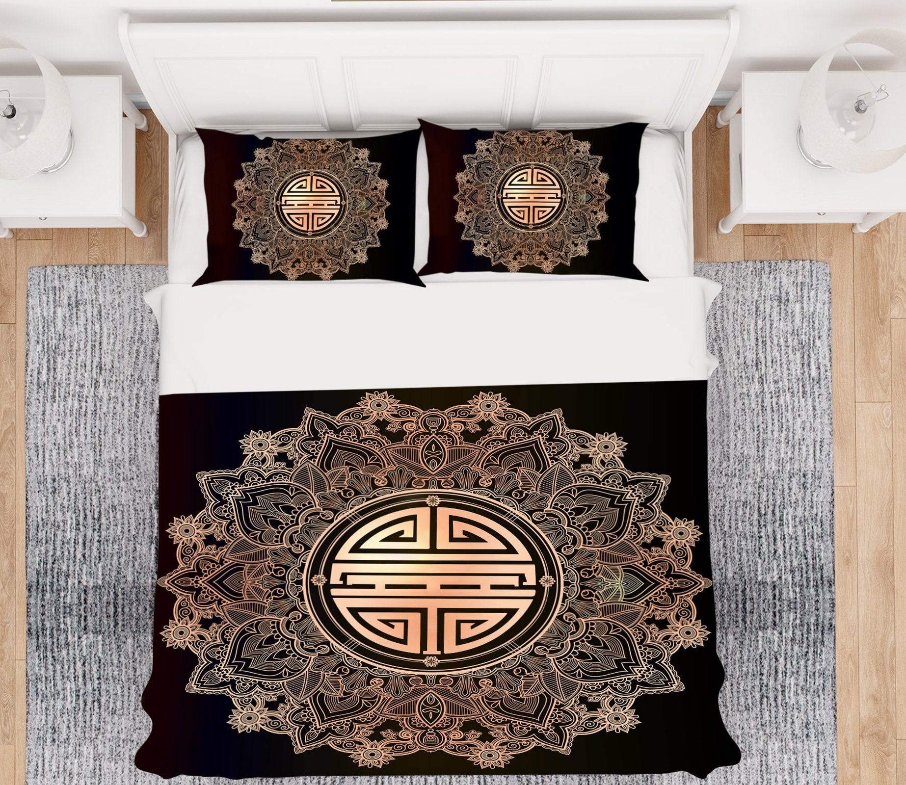 3D Golden Texture 59032 Bed Pillowcases Quilt