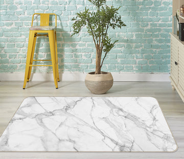 3D White Marble Pattern 27116 Non Slip Rug Mat
