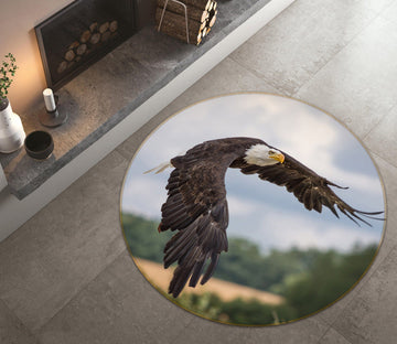 3D Eagle Flying 010 Animal Round Non Slip Rug Mat Mat AJ Creativity Home 