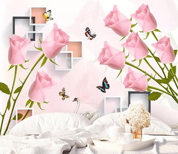 3D Pink Flowers 594 Wall Murals Wallpaper AJ Wallpaper 2 
