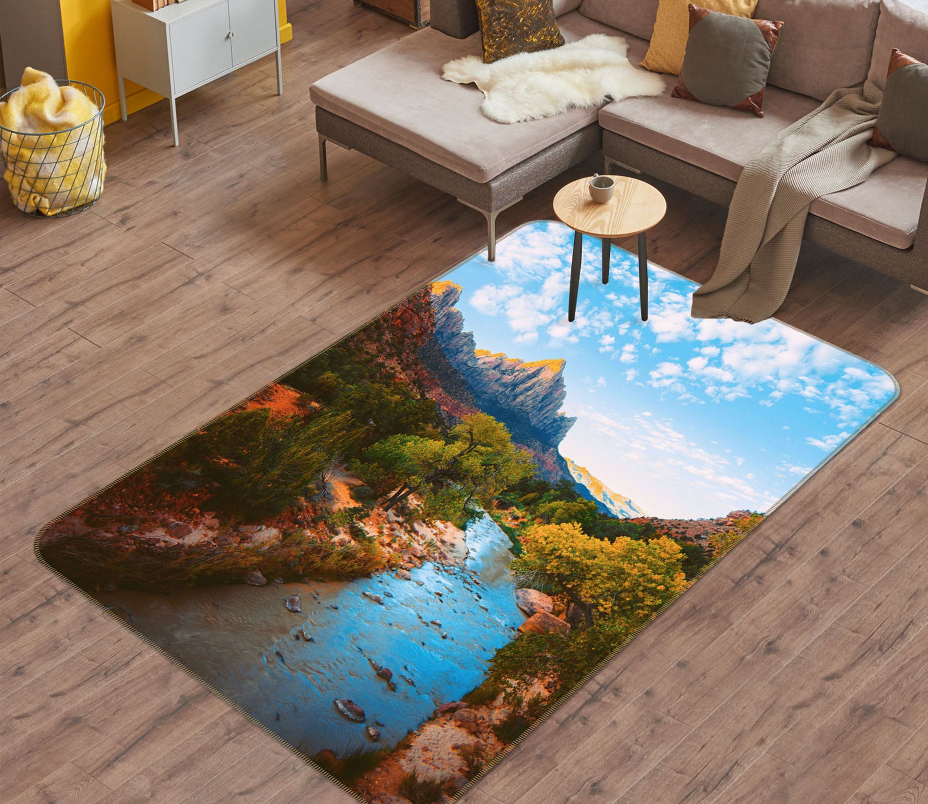 3D Mountain Gorge 28023 Non Slip Rug Mat