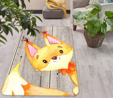 3D Yellow Cute Fox 134 Uta Naumann Rug Non Slip Rug Mat