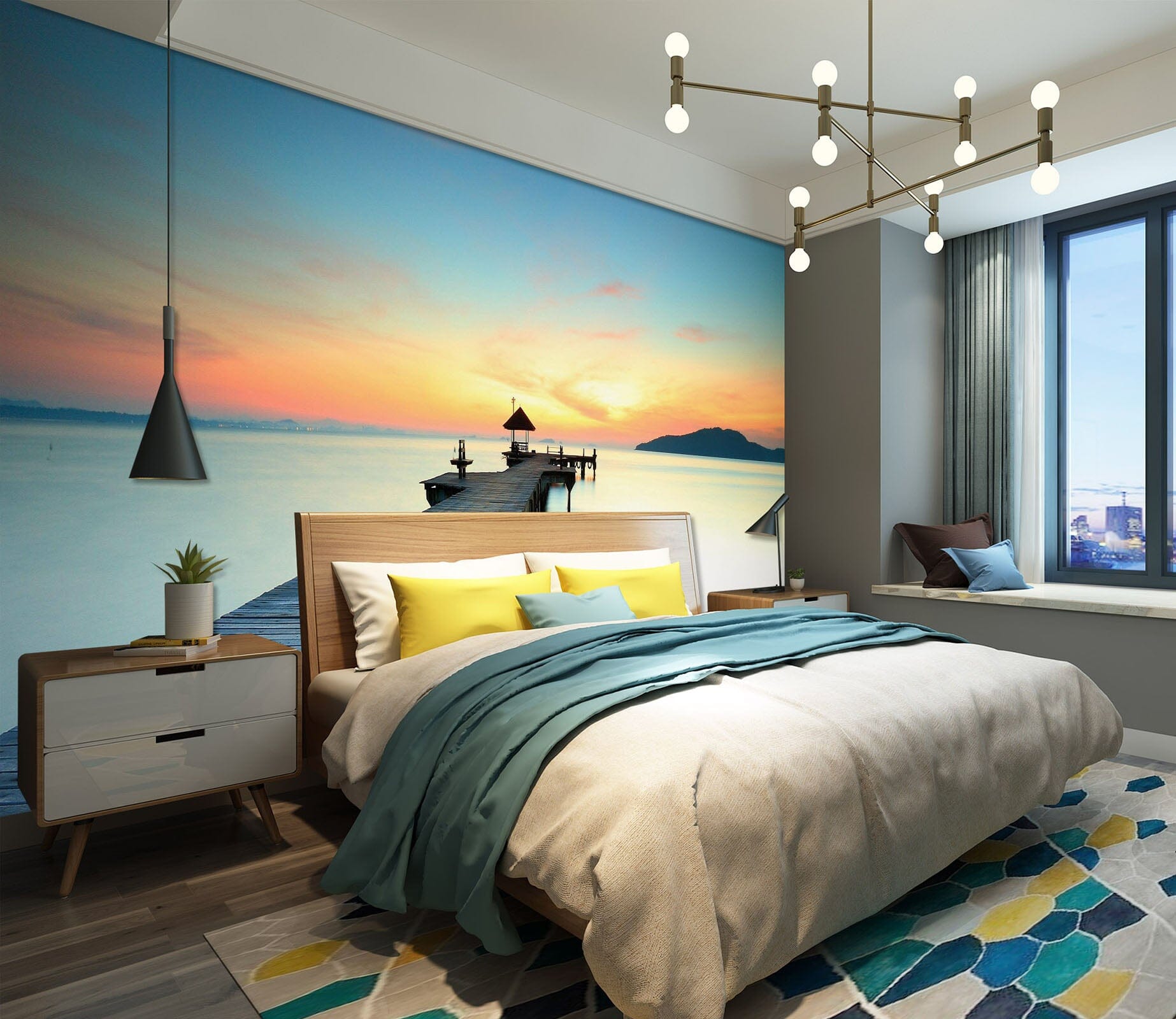 3D Sea Bridge 025 Wall Murals Wallpaper AJ Wallpaper 2 