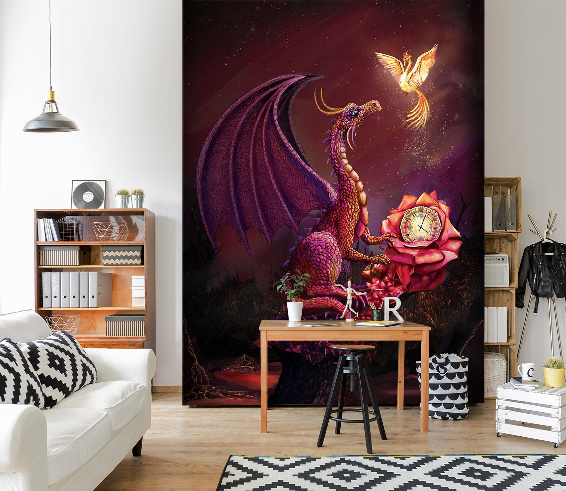 3D Flying Dragon 1423 Rose Catherine Khan Wall Mural Wall Murals Wallpaper AJ Wallpaper 2 