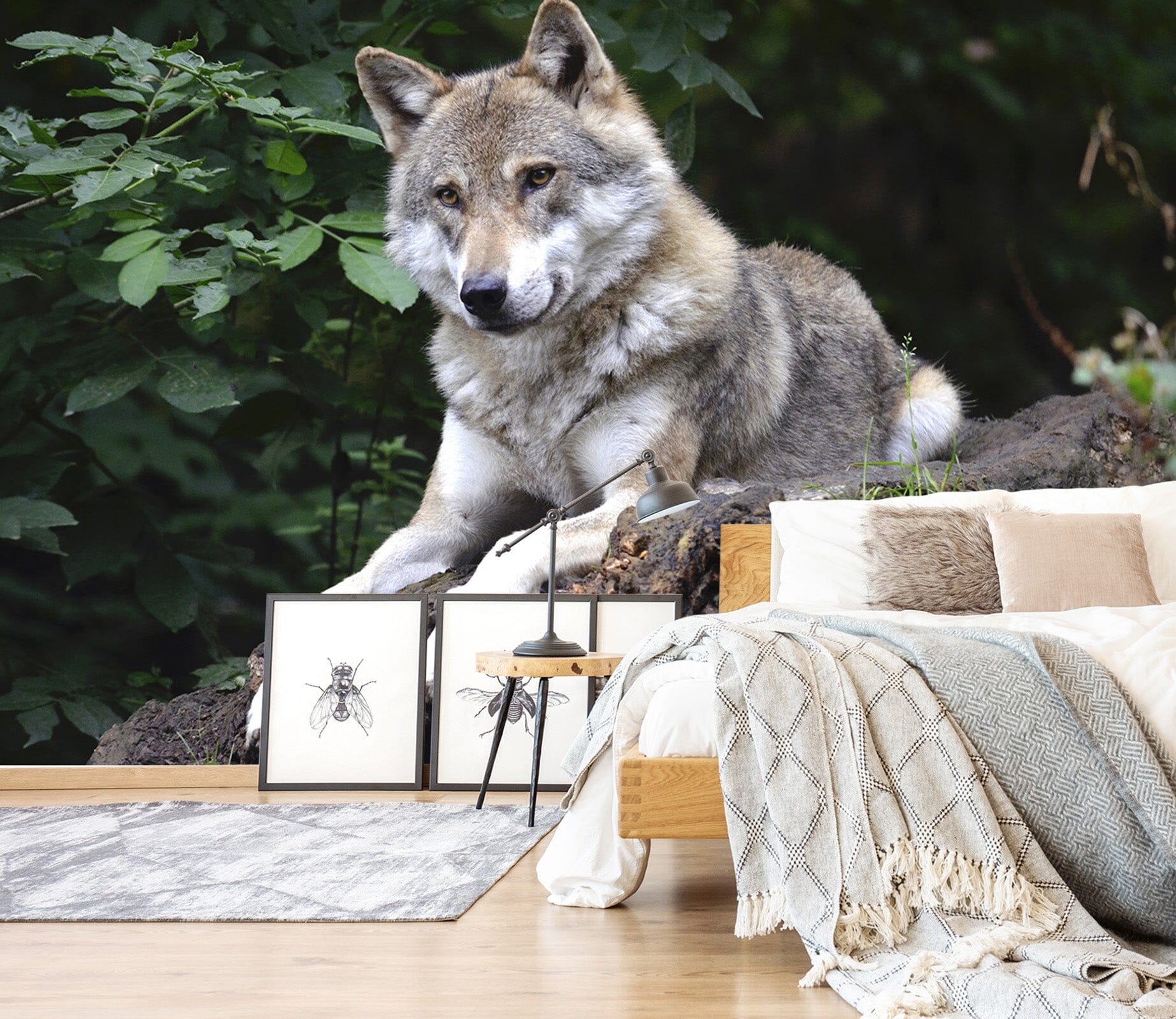 3D Wolf Stone 275 Wall Murals Wallpaper AJ Wallpaper 2 