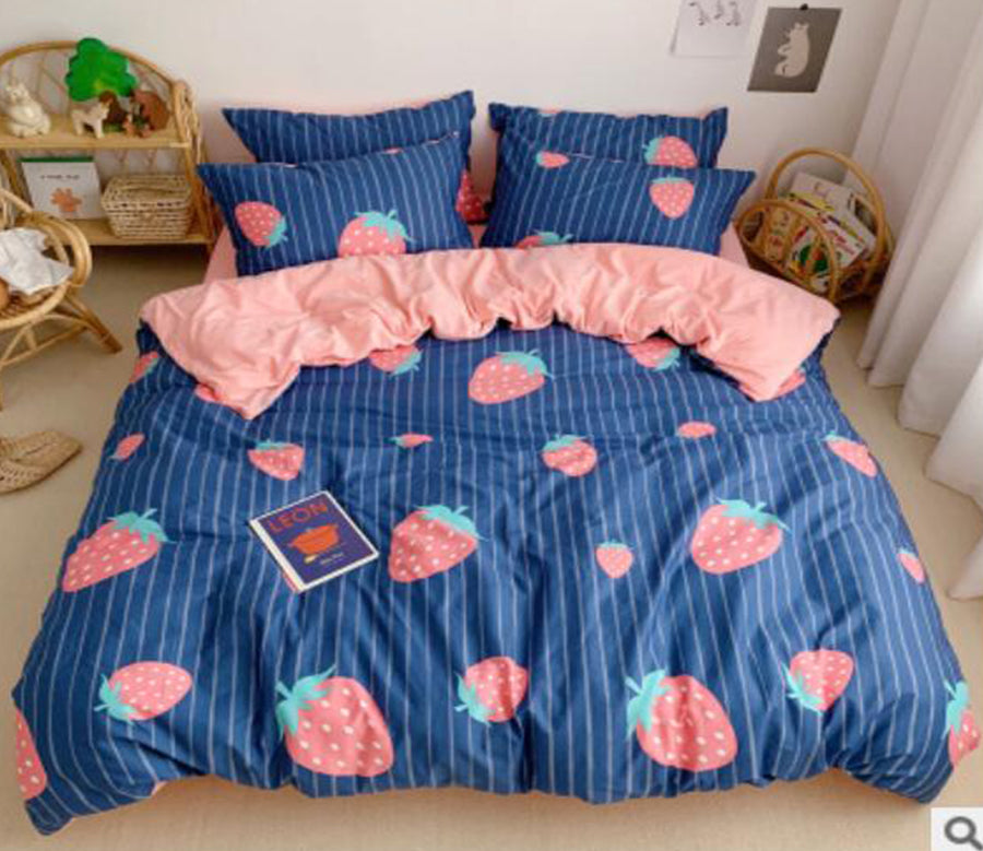 3D Strawberry 18037 Bed Pillowcases Quilt