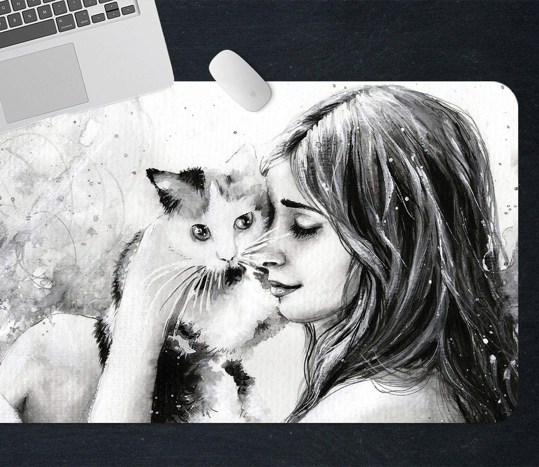 3D Cat Female 17132 Desk Mat