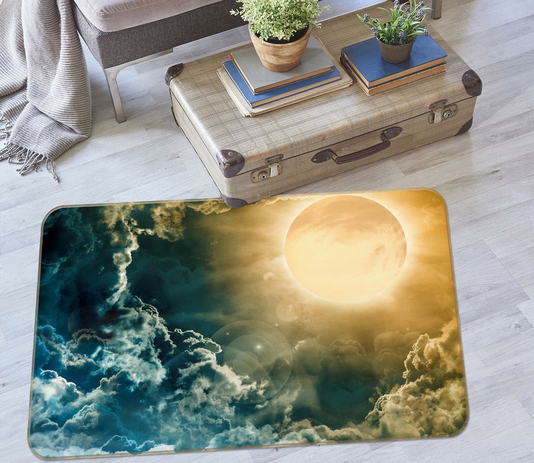 3D Cloud Sun 31171 Non Slip Rug Mat