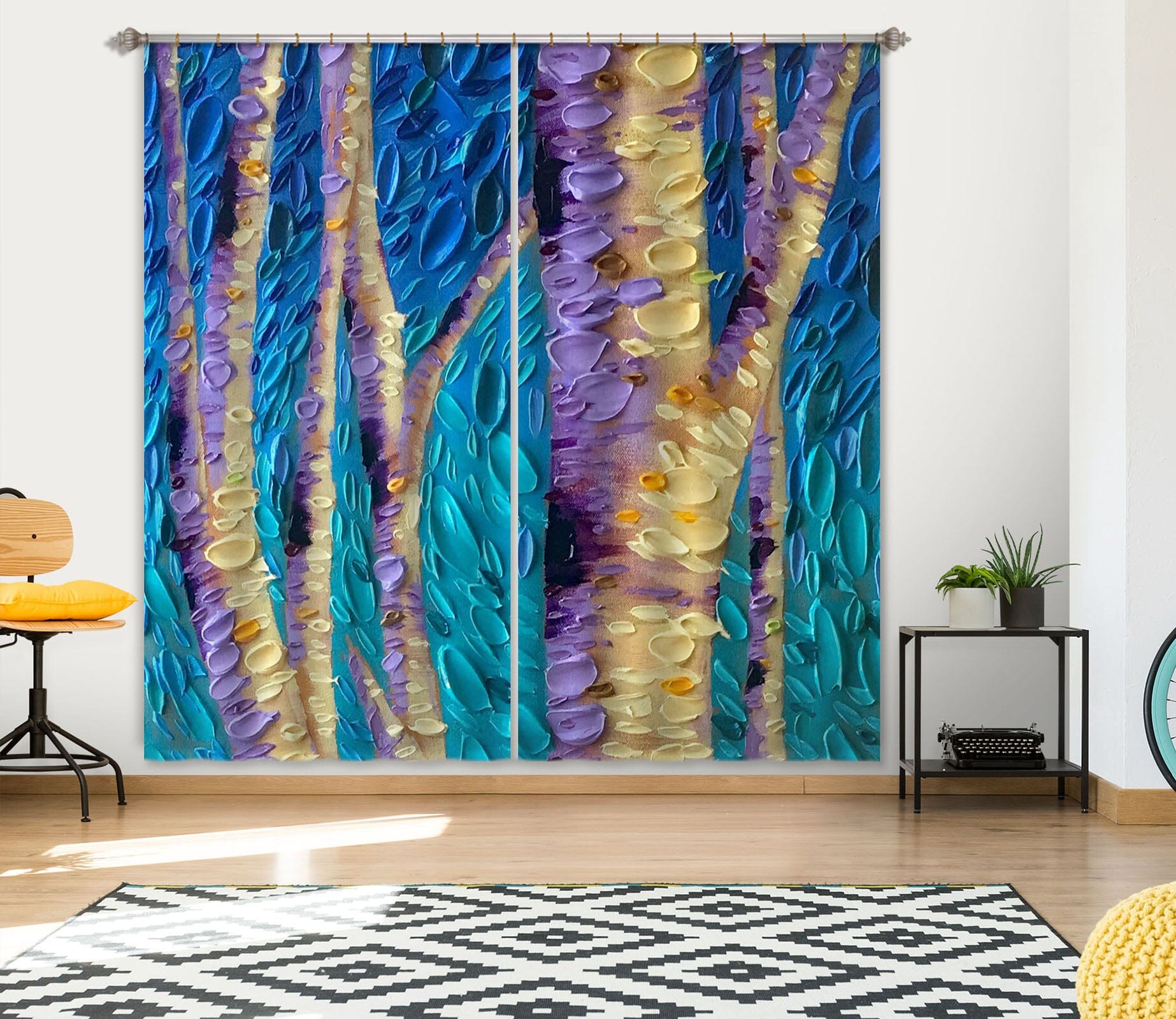 3D Garden Mystery Panel 043 Dena Tollefson Curtain Curtains Drapes Curtains AJ Creativity Home 