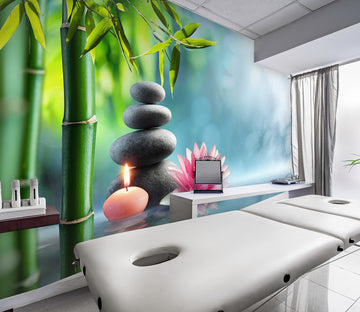 3D Bamboo Candle 087 Wall Murals