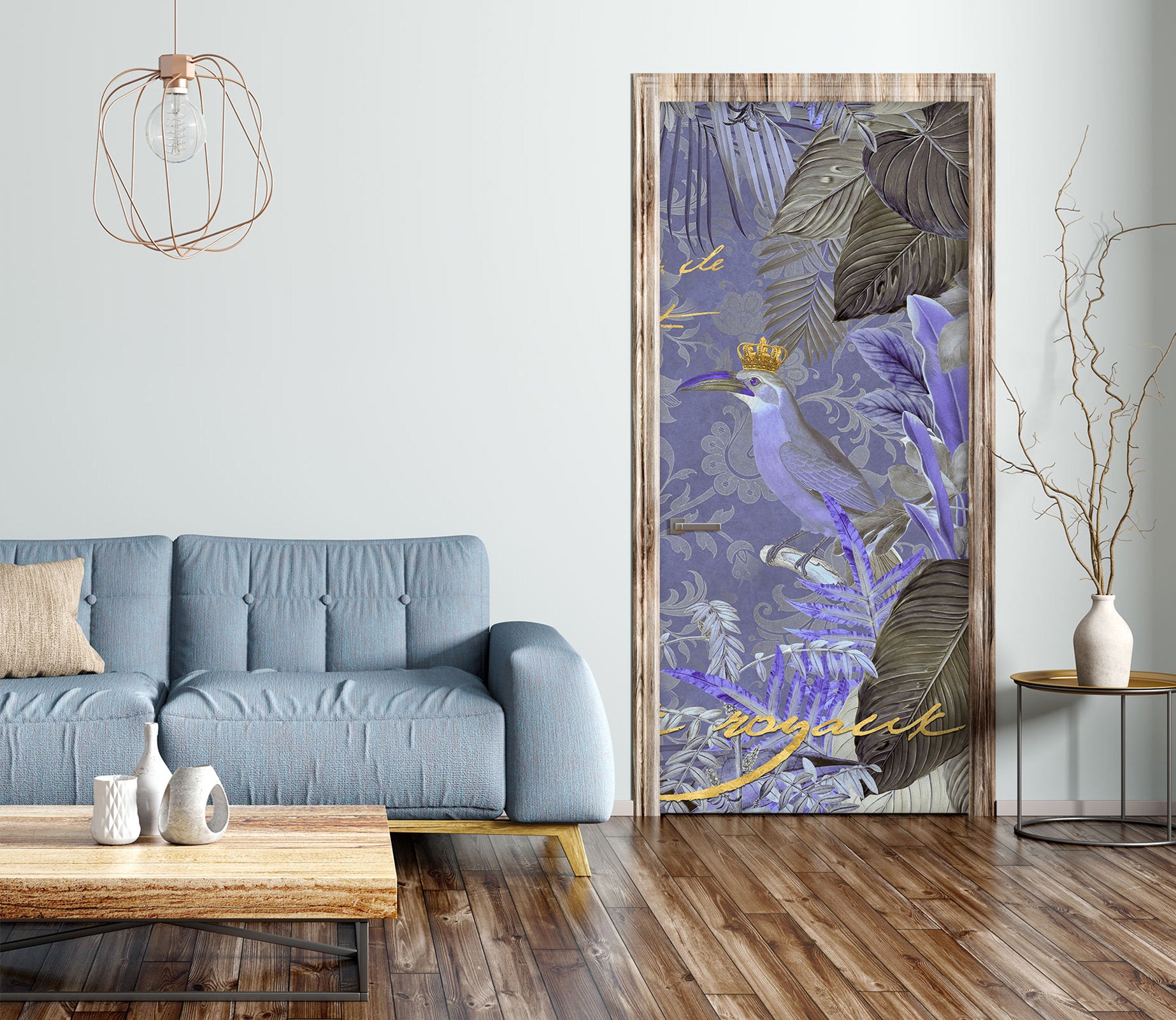 3D Purple Bird Jungle 11927 Andrea Haase Door Mural