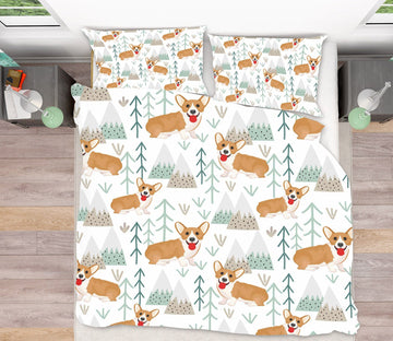 3D Cute Corgi 210 Uta Naumann Bedding Bed Pillowcases Quilt Quiet Covers AJ Creativity Home 