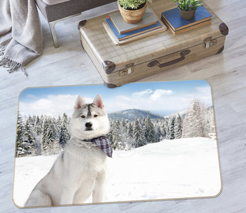 3D Snow Wolf Forest 078 Animal Non Slip Rug Mat